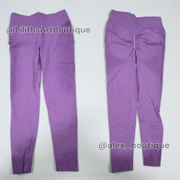 Seamless Runched Leggings & Twist Back Bra Activewear Size S (E126) - Picture 4 of 8